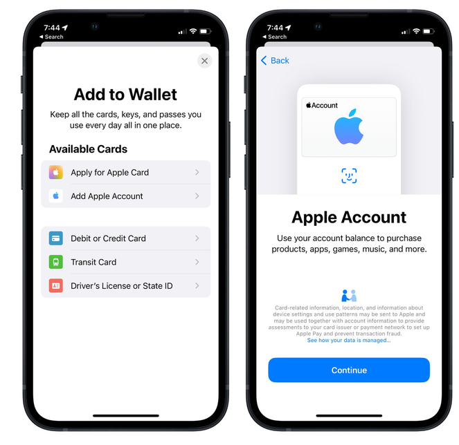 颍上苹果手机维修分享iOS 15.5钱包App如何添加 Apple 账户 